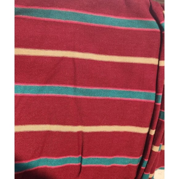 Material Red Green Yellow Stripe Polyester / Cotton 2 yards Fabric  T-Shirt  wei - Picture 1 of 7